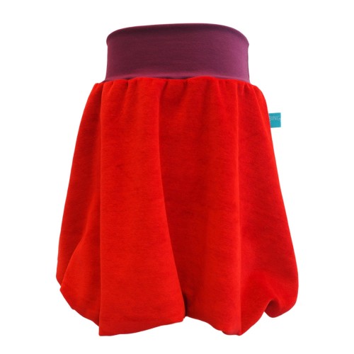 Girls‘ bubble skirt eco cotton plush red/aubergine » bingabonga