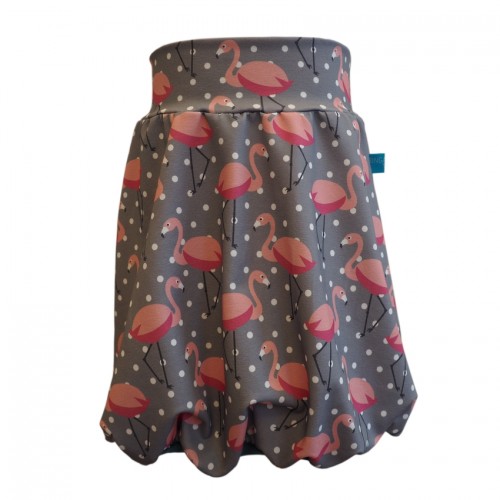 Organic Cotton Jersey Bubble Skirt Flamingo Print » bingabonga