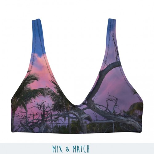 Mix & Match Recycled padded Bikini Top Pink Sundown Alloverprint » earlyfish