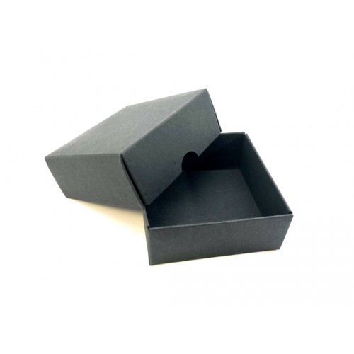 Black cardboard gift box with hooded lid for small gifts » D.O.M.