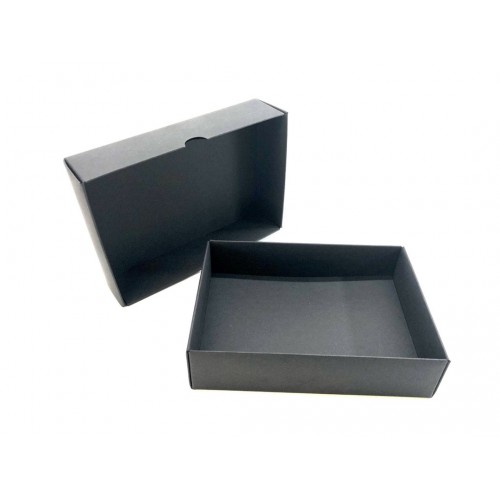 DIN A6 rectangular black Gift Box, hooded lid » D.O.M.