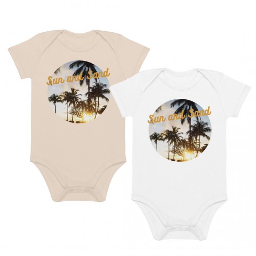 Organic Baby Short Sleeve Bodysuit Sun & Sand » earlyfish