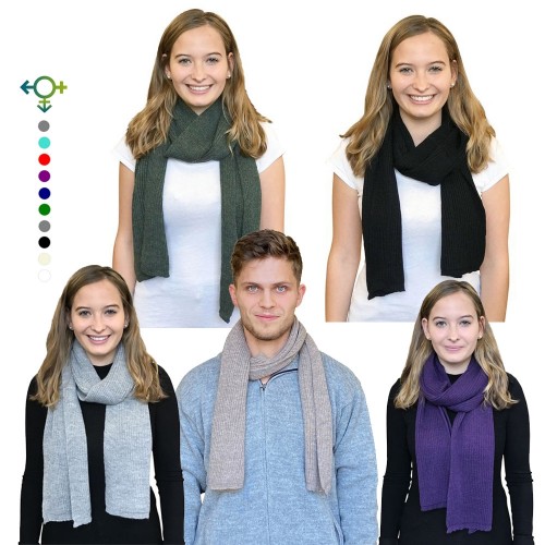 Alpaca Long Scarf, unisex knit scarf for women & men | Albwolle