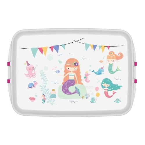 KIDS Lunchbox made from Bioplastics, mermaid print » Biodora