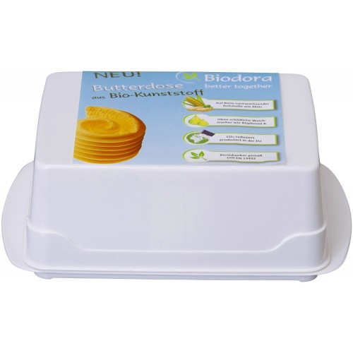Bioplastic Butter Dish White/White » Biodora