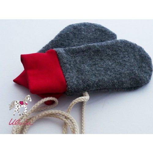 Eco Wool Broadcloth Baby Mittens without thumb, plain cuffs | Ulalue