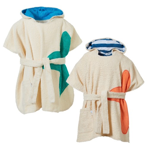 Eco Terrycloth Children’s Bath Poncho with Hood | early fish