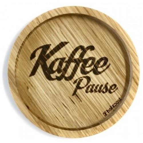 Kaffeepause (coffee break) Solid Oak Wood Coaster » holzpost