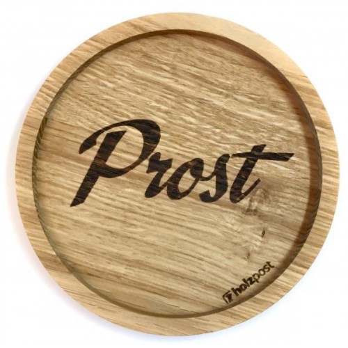 Solid Oak Wood Coaster Prost (Cheers) » holzpost