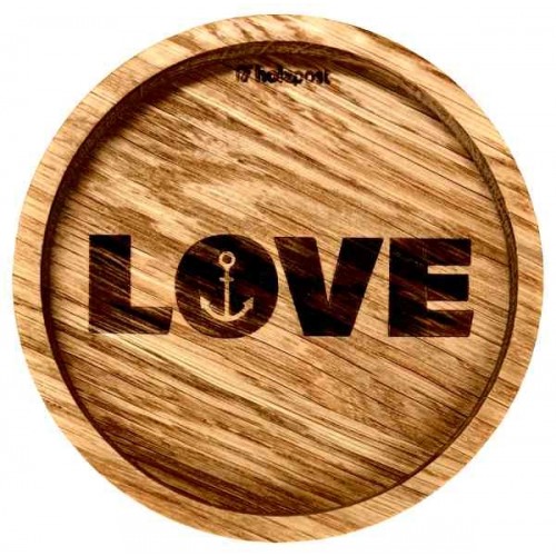 Solid Oak Wood Coaster Love & Anchor » holzpost