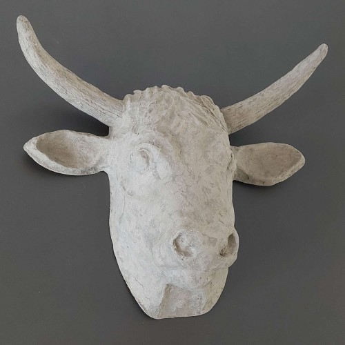 Eco Papier-Mâché Bull Skull in Concrete Look » Blumenfisch