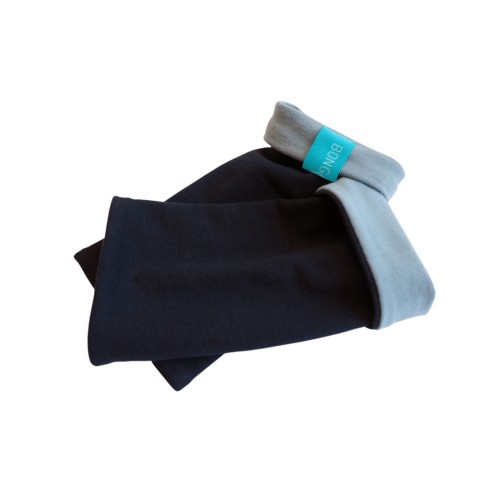 Plain Arm Warmers - Unisex Wristlet, organic cotton Navy/Grey-Blue | bingabonga