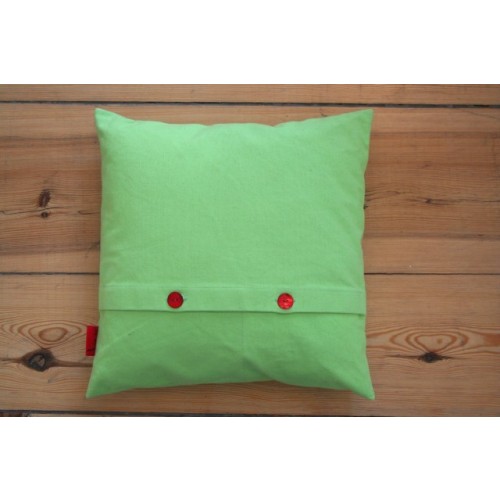Green cushion cover of GOTS organic cotton canvas | ia io