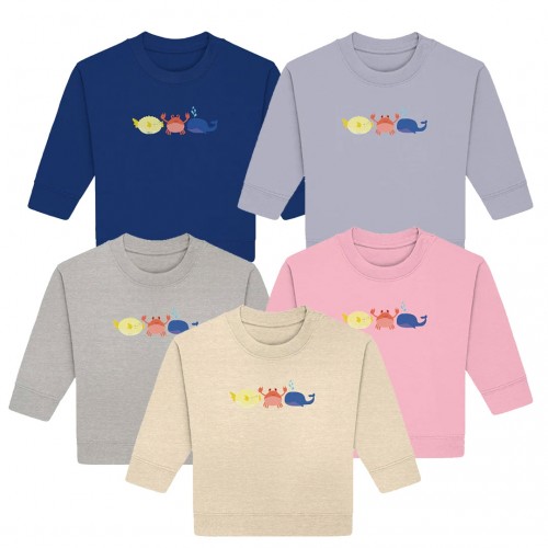 Blowfish Crab Whale Baby Organic Sweatshirts » earlyfish