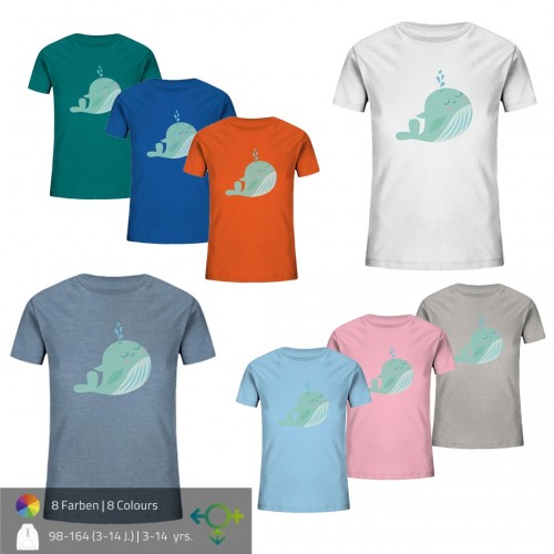 Whale Organic Cotton Unisex Kids‘ Graphic Tees » earlyfish