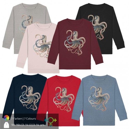 Octopus Organic Cotton Unisex Kids‘ Graphic Sweatshirt » earlyfish