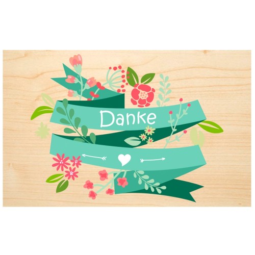 Danke (thank you) wooden postcard - Say it with Nature | Biodora