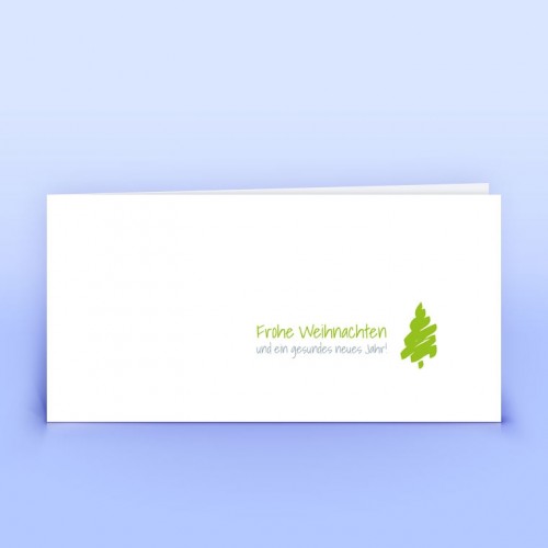 Green Christmas Card Sweeping Christmas Tree » eco-cards