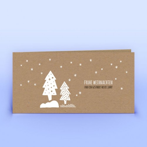 Natural Christmas Card stylised Forest under a starry Sky » eco cards