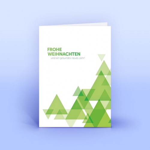 Christmas Card Green Triangles » eco-cards