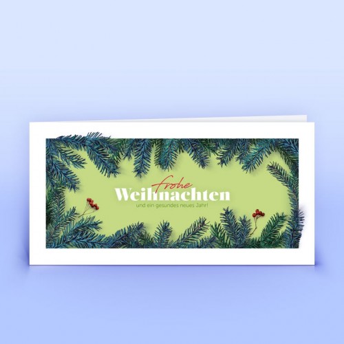 Green Christmas Card Noble Fir Branch » eco-cards