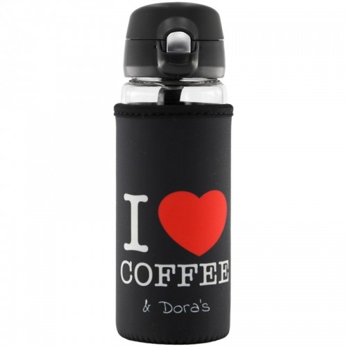 Dora’s Thermos glass cup & I love coffee neoprene sleeve