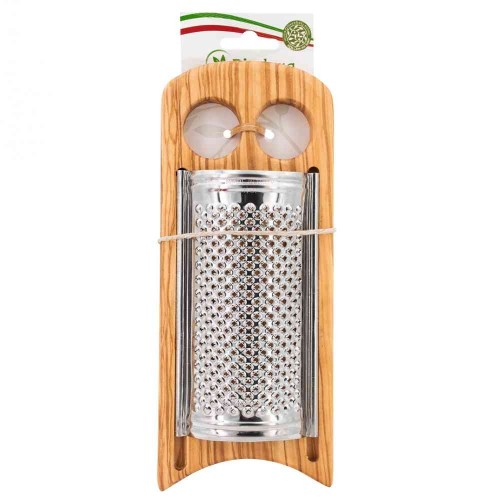 Biodora flat Cheese Grater with Olive Wood Handle