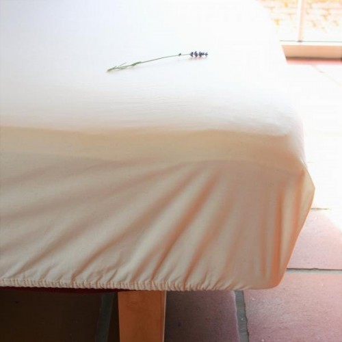 Box-Spring Bed Fitted Sheet, organic cotton, natural white | ia io