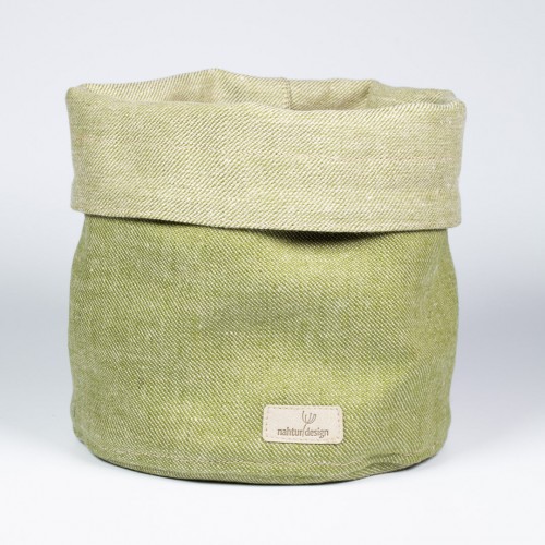 Organic Linen Basket – Light Green large