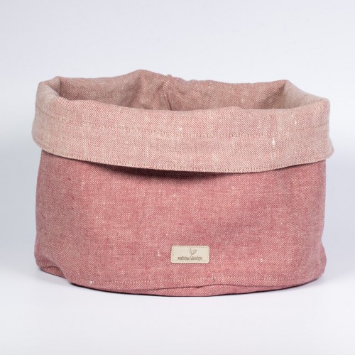 Organic Linen Basket – Rose (Pink) large