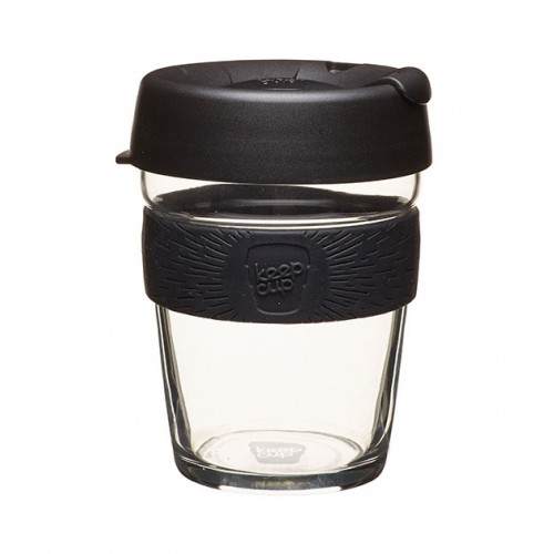 KeepCup Brew Black - reusable cup made of Glass for Coffee etc.
