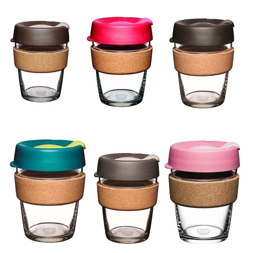 KeepCup Brew Cork - refillable cup glass & cork band 