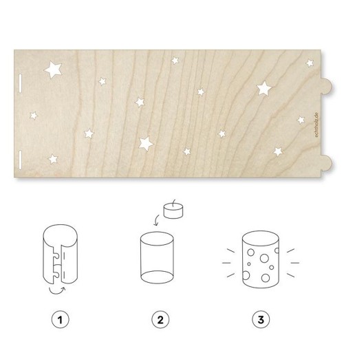 Lantern STARS & Greeting Card of Maple Wood | echtholz