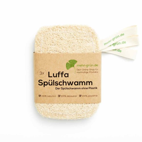 Natural Loofah dishwashing sponges pack of 3 » mehr gruen