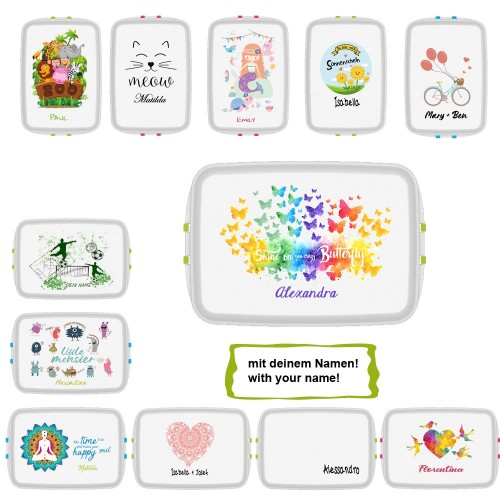Bioplastic Lunchbox with your name - various designs » Biodora