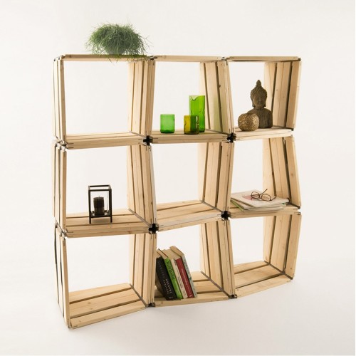moveo.lxxx upcycled shelf module of wood - 9 pack | reditum