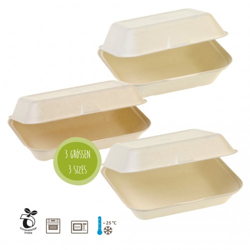 Naturesse® Compostable Sugarcane Food Containers with Lid » Pacovis