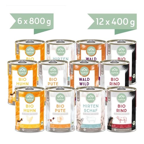 Pure meat canned wet food for dogs variety pack » naftie