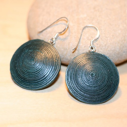 Handmade Disc Earrings Ambikha Teal » Sundara