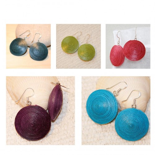 Handmade Disc Earrings Ambikhaa made from recycled cotton paper » Sundara