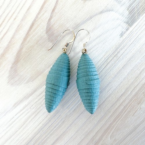 Handmade Spindle Earrings Ocean » Sundara