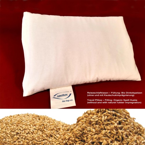 Travel Pillow with organic spelt husks & natural rubber | speltex