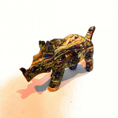 Warthog - Animal figures made from recycled river plastic » Sana Mare