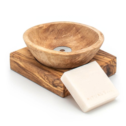 Soap Dish BASSIN olive wood, with base » D.O.M.