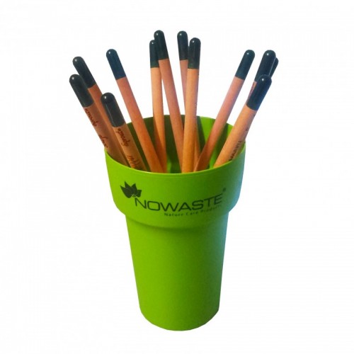 Nowaste pencil cup with Sprout color pencils