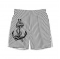 Recycled Men’s Swim Shorts Light Grey-striped & Anchor Print » earlyfish