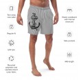 earlyfish Recycled Men’s Swim Shorts Light grey-striped & Anchor Print