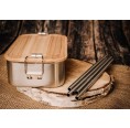 Tindobo Set Beechwood & Stainless Steel - Lunchbox & Drinking Straws
