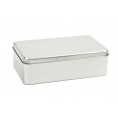 Small Silver Rectangular Hooded Tin Storage Container » Tindobo