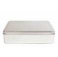 Silver Biscuit Storage Tin, hooded lid 91 oz » Tindobo